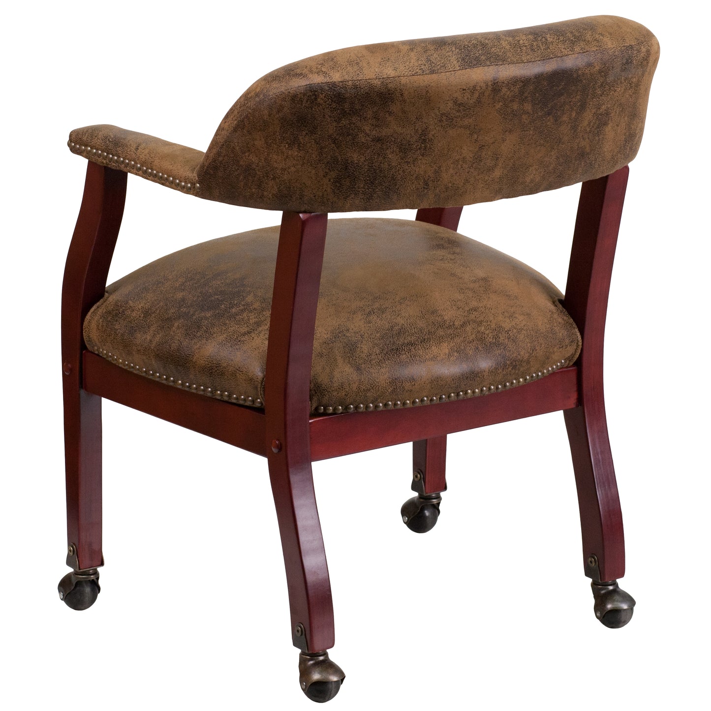 Sarah Bomber Jacket Brown Luxurious Conference Chair with Accent Nail Trim and Casters Bomber Jacket Brown Microfiber B-Z100-BRN-GG
