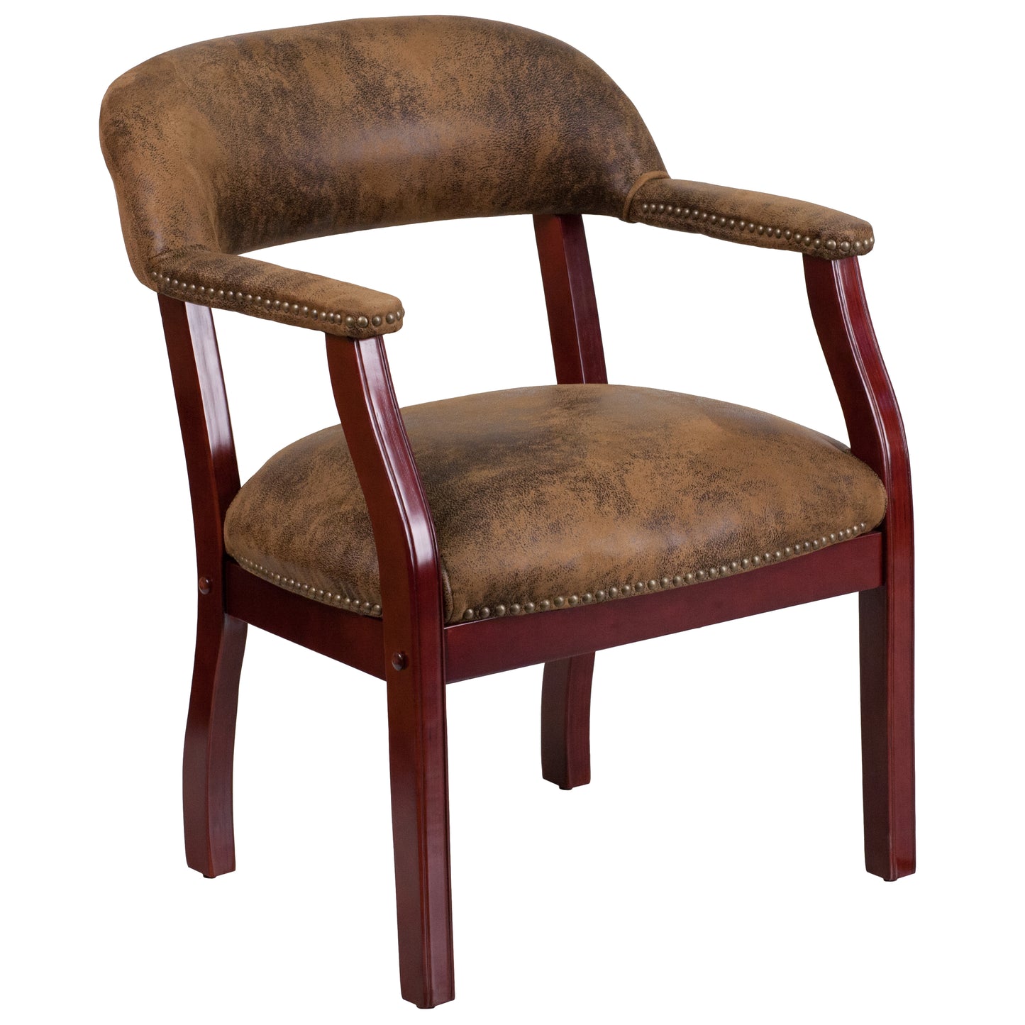 Diamond Bomber Jacket Brown Luxurious Conference Chair with Accent Nail Trim Bomber Jacket Brown Microfiber
