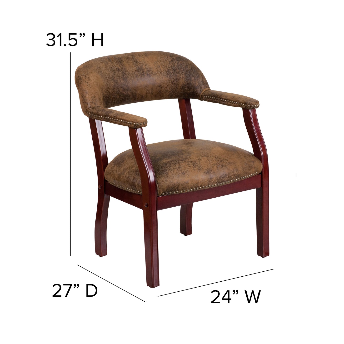 Diamond Bomber Jacket Brown Luxurious Conference Chair with Accent Nail Trim Bomber Jacket Brown Microfiber