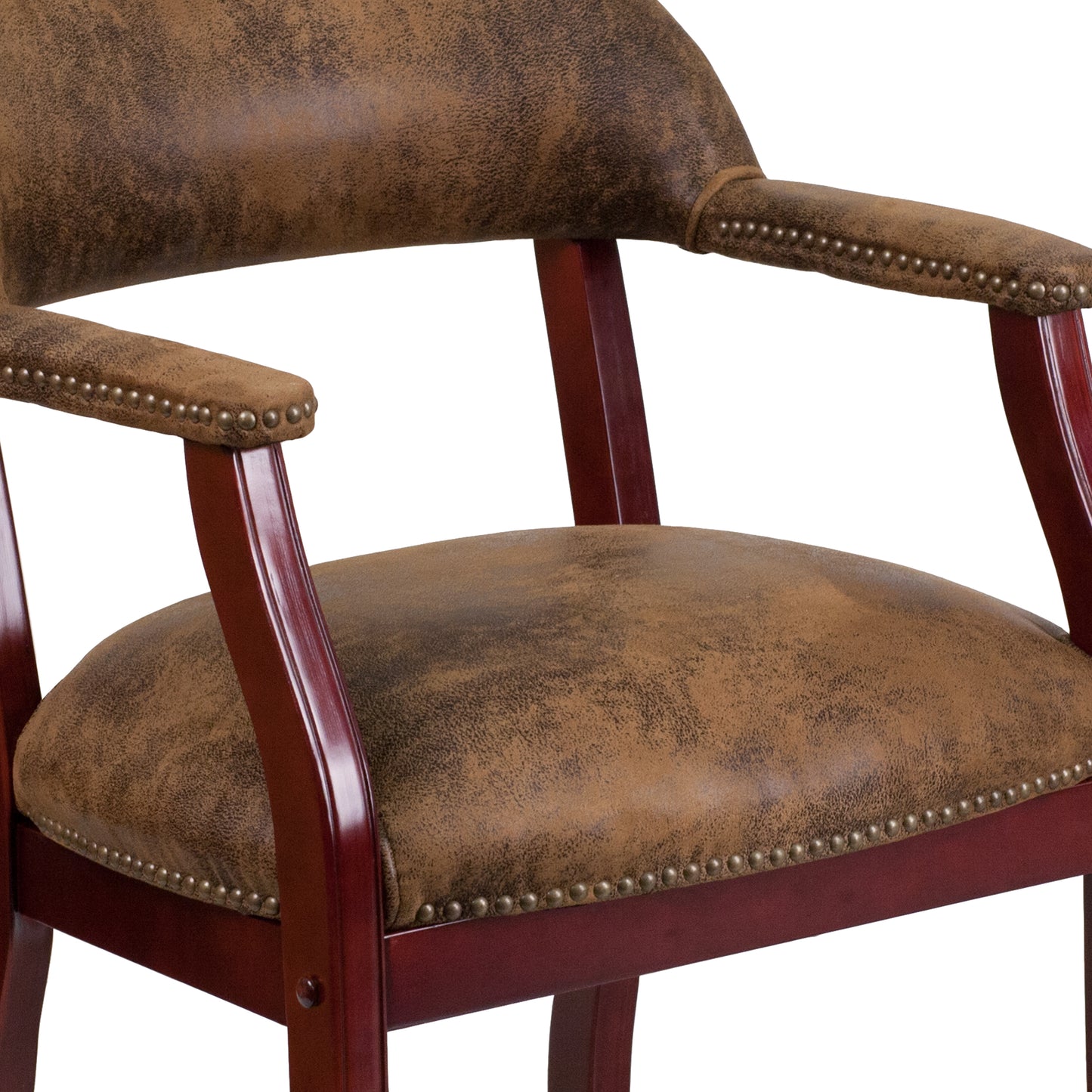 Diamond Bomber Jacket Brown Luxurious Conference Chair with Accent Nail Trim Bomber Jacket Brown Microfiber