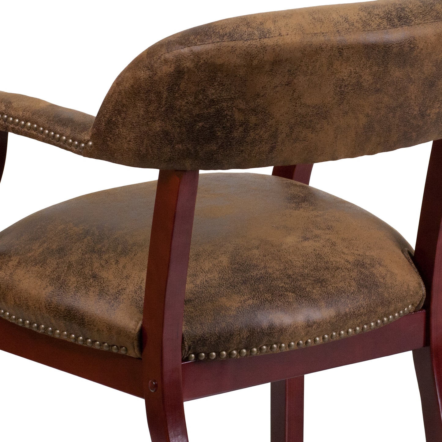 Diamond Bomber Jacket Brown Luxurious Conference Chair with Accent Nail Trim Bomber Jacket Brown Microfiber