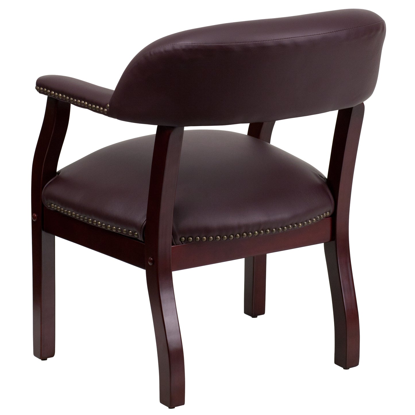 Diamond Burgundy LeatherSoft Conference Chair with Accent Nail Trim Burgundy LeatherSoft