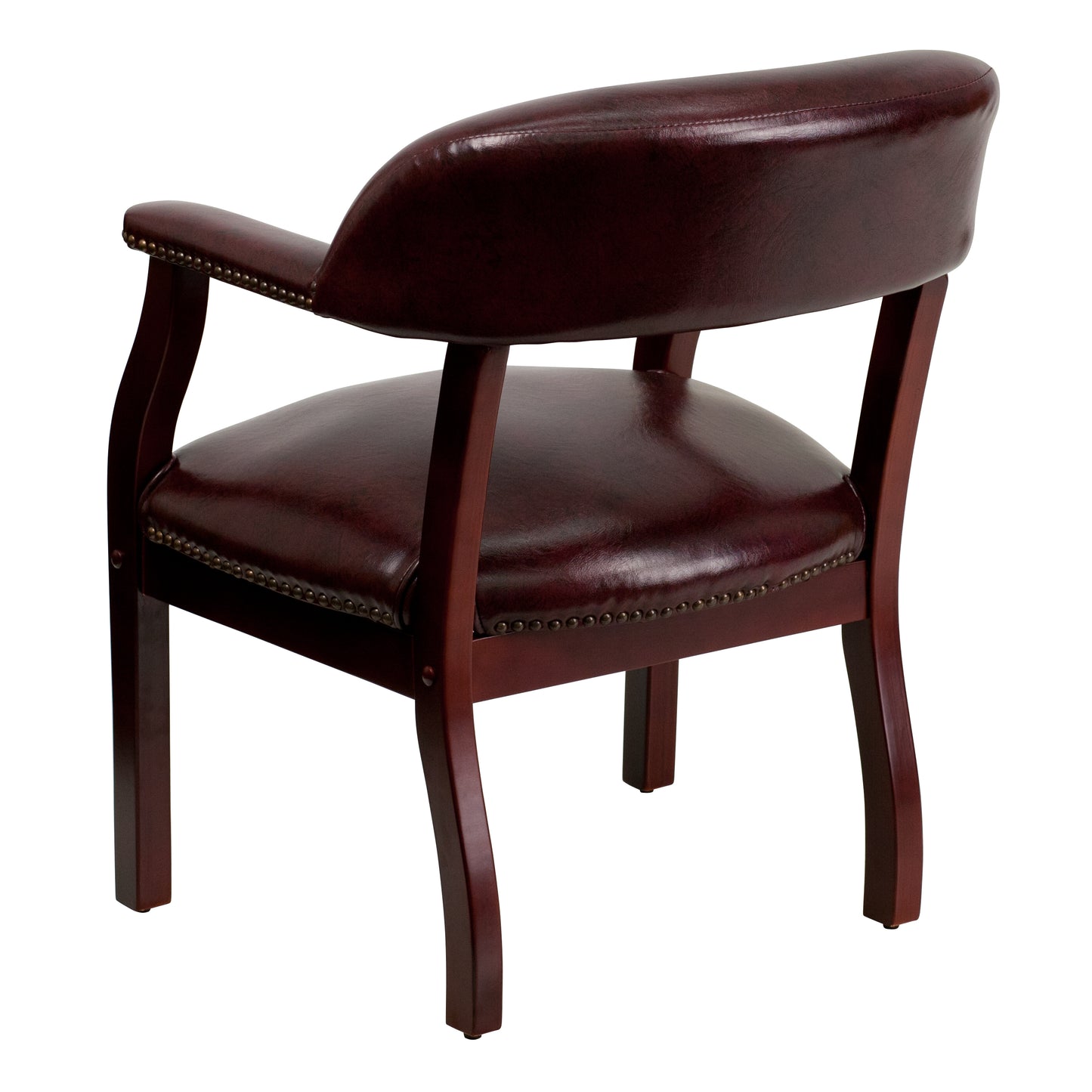 Diamond Oxblood Vinyl Luxurious Conference Chair with Accent Nail Trim Oxblood Vinyl