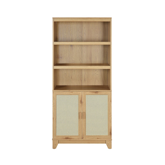 Sheridan Mid-Century Modern 31" Bookcase Cabinet in Natural (7-Shelf) BC-6GLF-NA