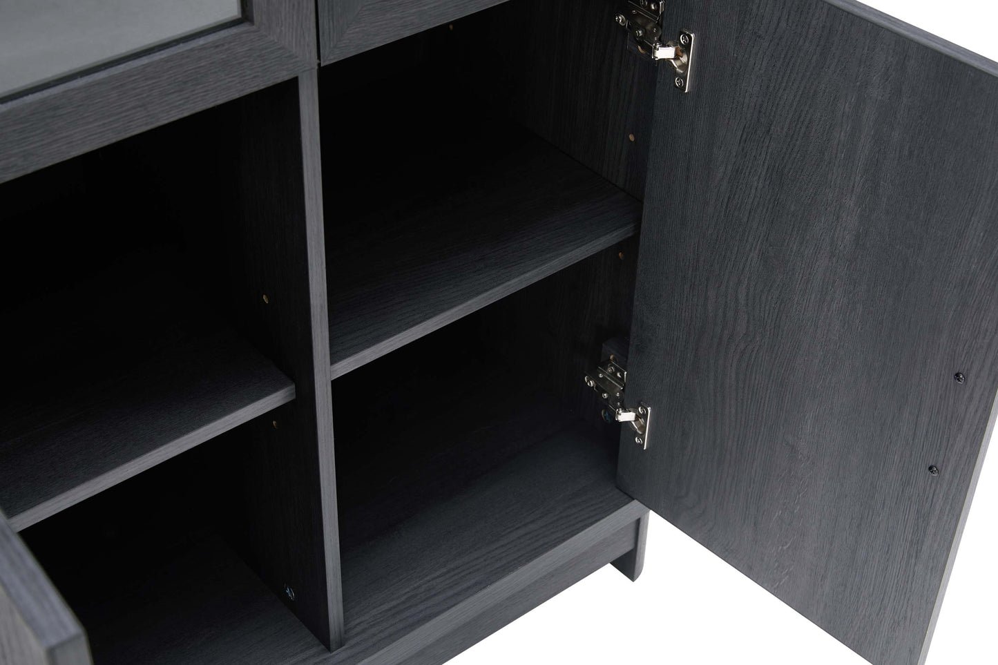 Jodie Mid-Century Modern 31" Bookcase Cabinet in Charcoal Gray (6-Shelf) BC001-GY