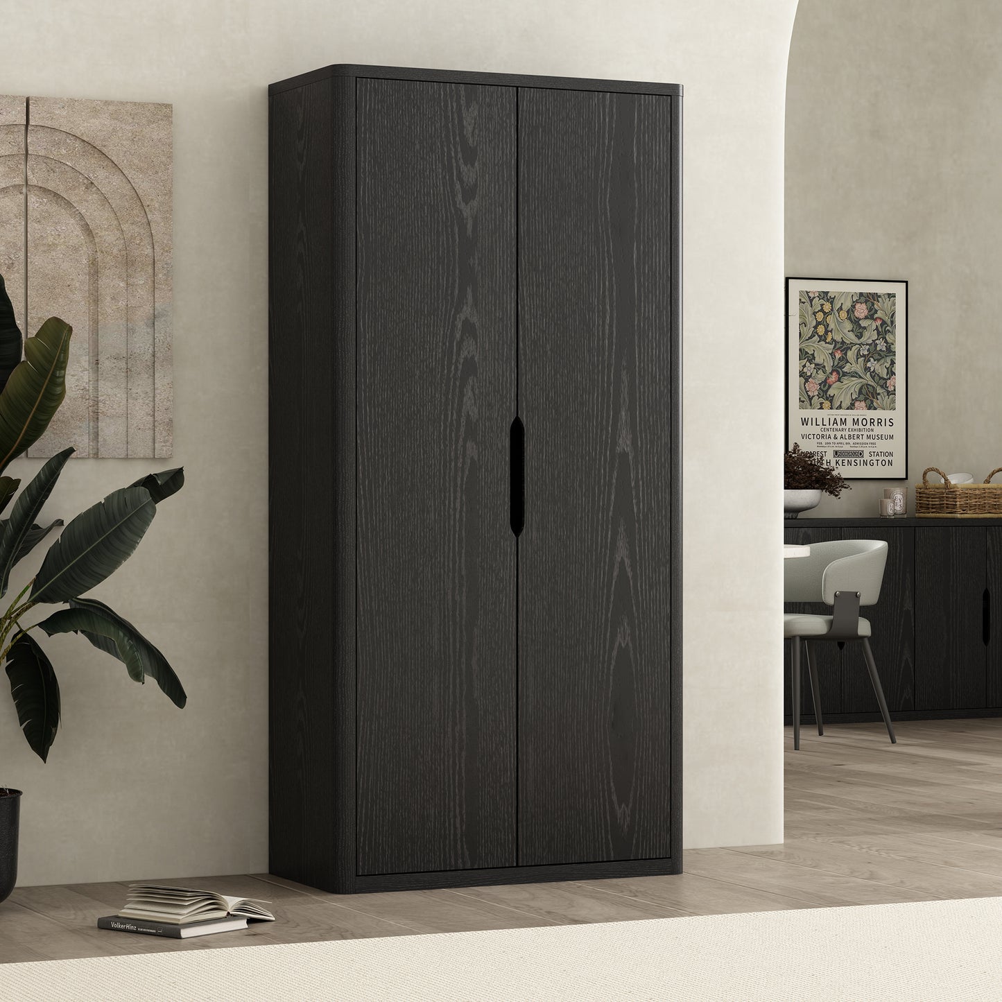 Rivington Modern 38" Bookcase Cabinet in Black BC004-BK