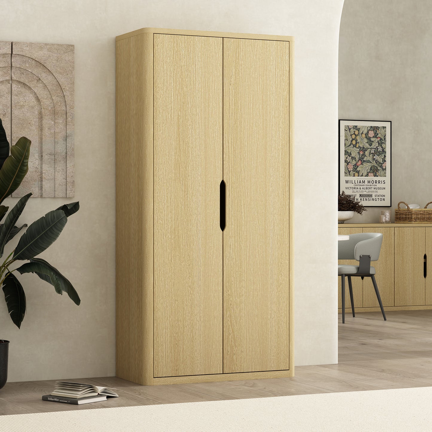 Rivington Modern 38" Bookcase Cabinet in Natural Oak BC004-NA