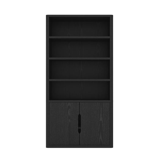 Rivington Modern 40" Bookcase Cabinet in Black BC006-BK