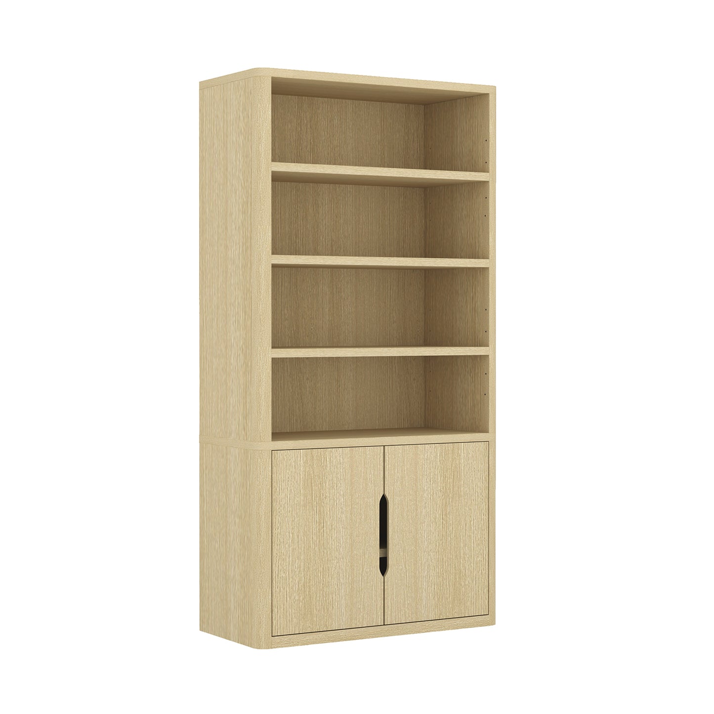 Rivington Modern 40" Bookcase Cabinet in Natural Oak BC006-NA