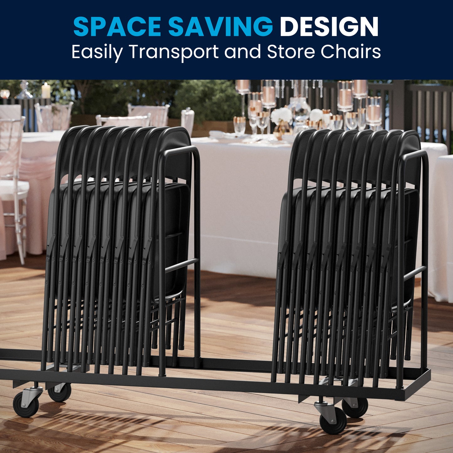 2 Pack HERCULES Series Double Braced Black Metal Folding Chair Black