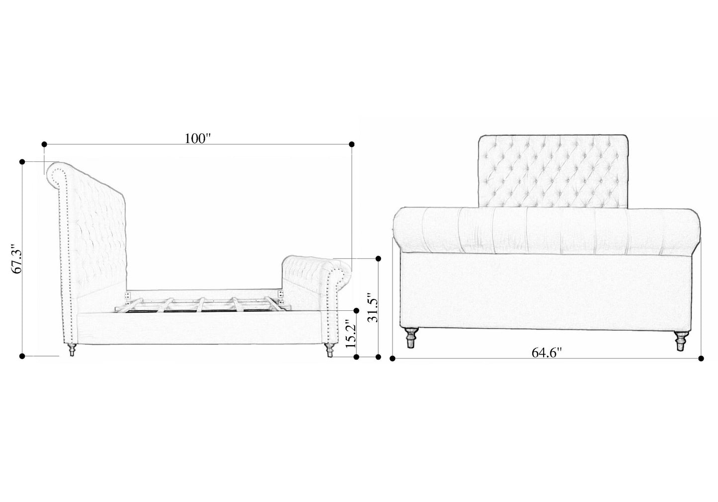 Manhattan Comfort Empire Full and Queen Bed