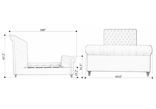 Manhattan Comfort Empire Charcoal Queen Bed BD001-QN-CC