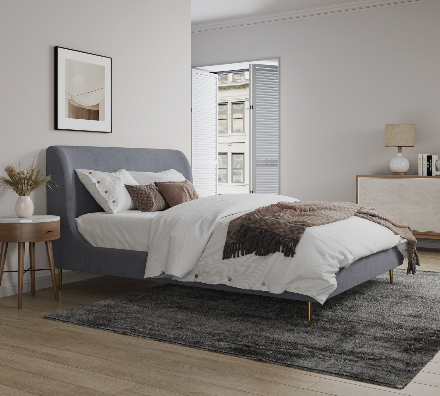 Manhattan Comfort Heather Full-Size and Queen Bed