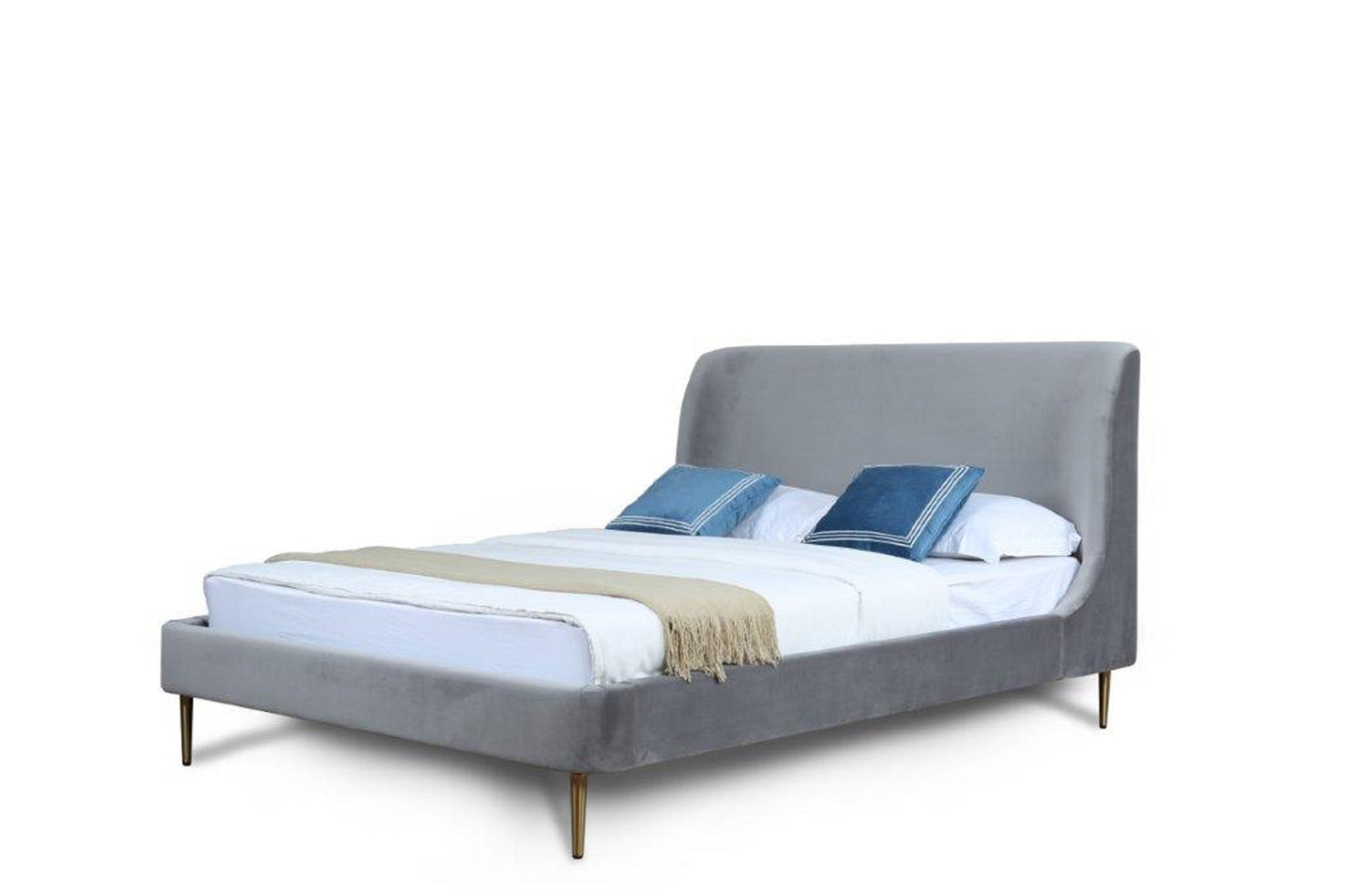 Manhattan Comfort Heather Queen Bed in Grey BD003-QN-GY