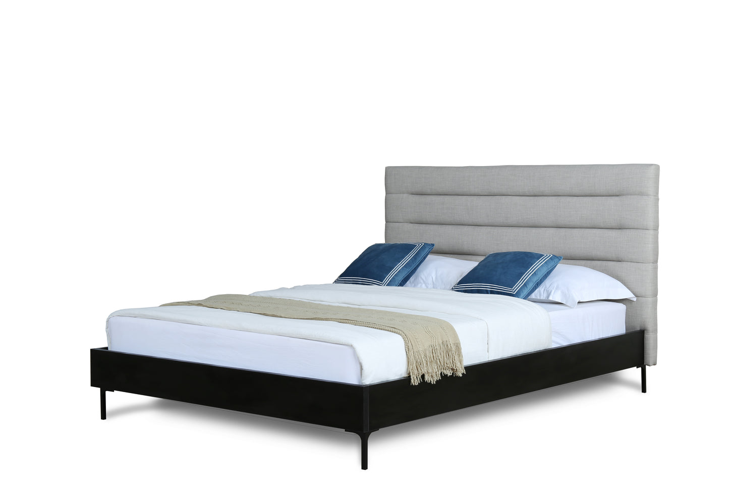 Manhattan Comfort Schwamm Queen Bed in Light Grey BD004-QN-LG