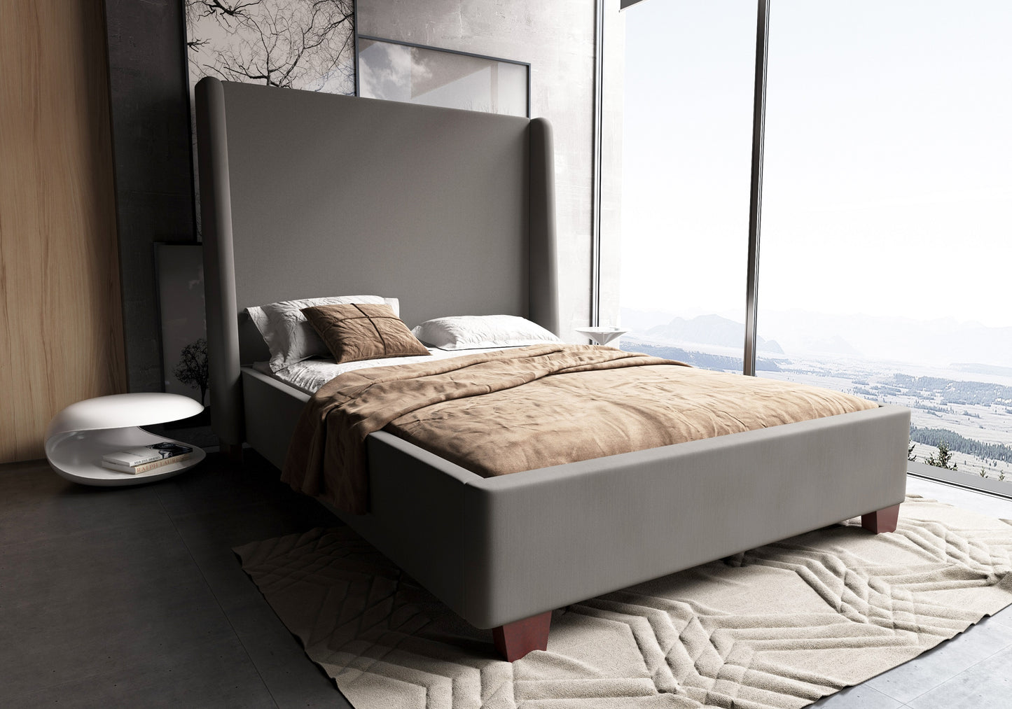 Manhattan Comfort Parlay Portobello Queen Bed BD006-QN-PB