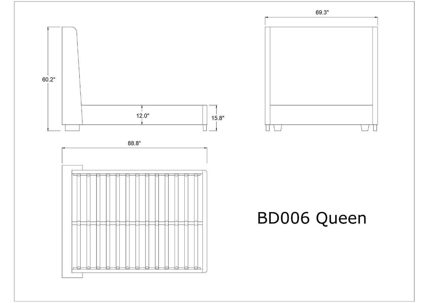 Manhattan Comfort Parlay Pine Green Queen Bed BD006-QN-PG