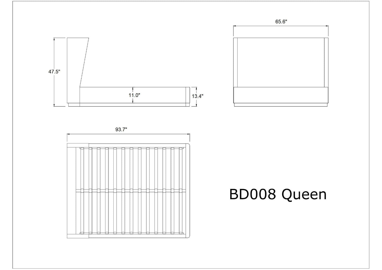 Manhattan Comfort Lenyx Cream Queen Bed BD008-QN-CR
