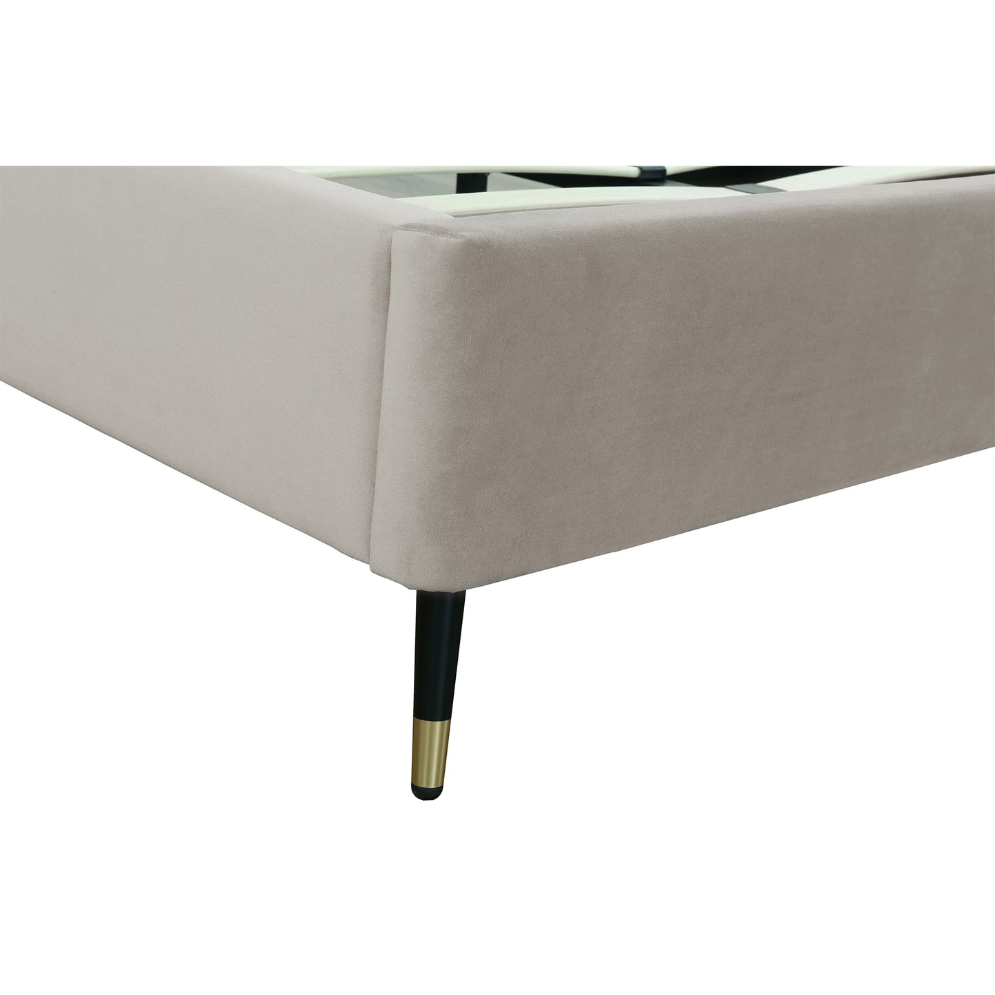 Crosby Modern Upholstered Velvet Full Bed in Greige BD009-FL-GE