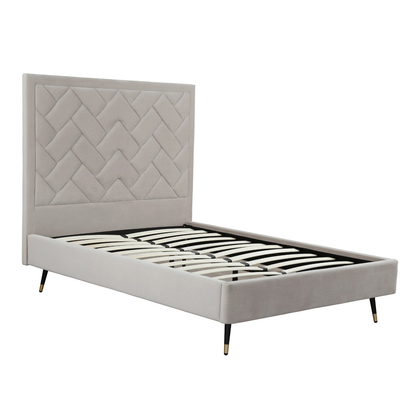 Crosby Modern Upholstered Velvet Full Bed in Greige BD009-FL-GE