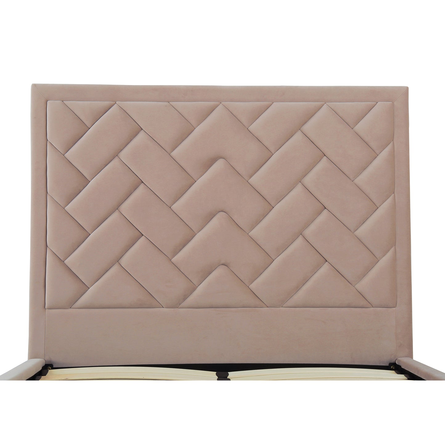 Manhattan Comfort Crosby Modern Full- Size Upholstered Velvet Bedframe and Headboard in Nude BD009-FL-ND