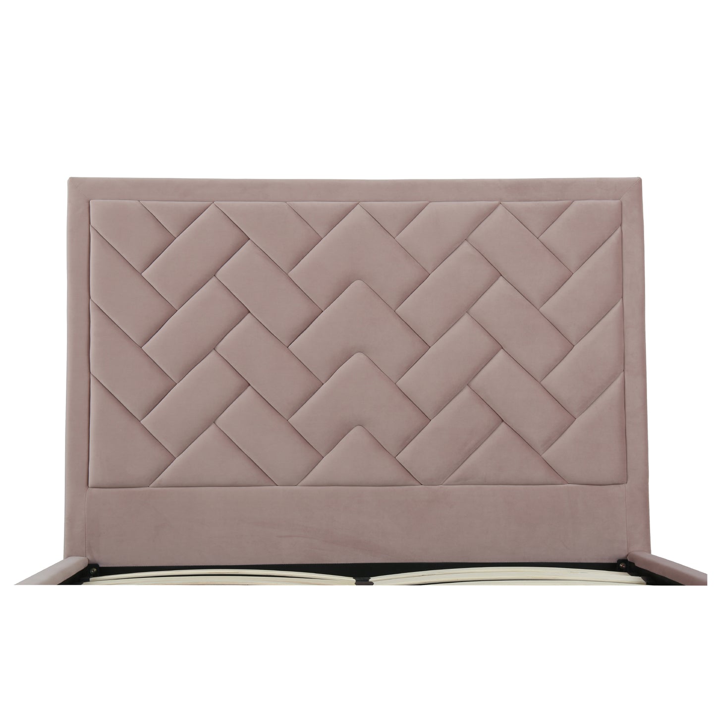 Manhattan Comfort Crosby Modern Queen-Size Upholstered Velvet Bedframe and Headboard in Blush BD009-QN-BH