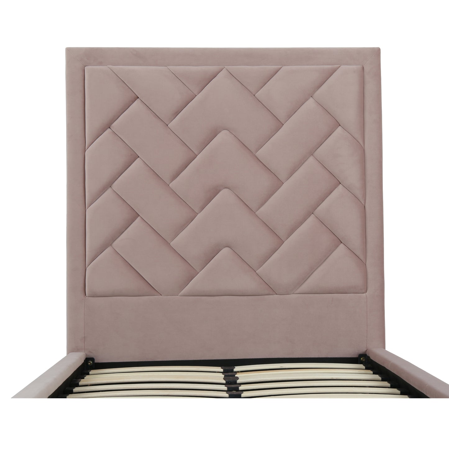 Crosby Modern Upholstered Velvet Twin Bed in Blush BD009-TW-BH