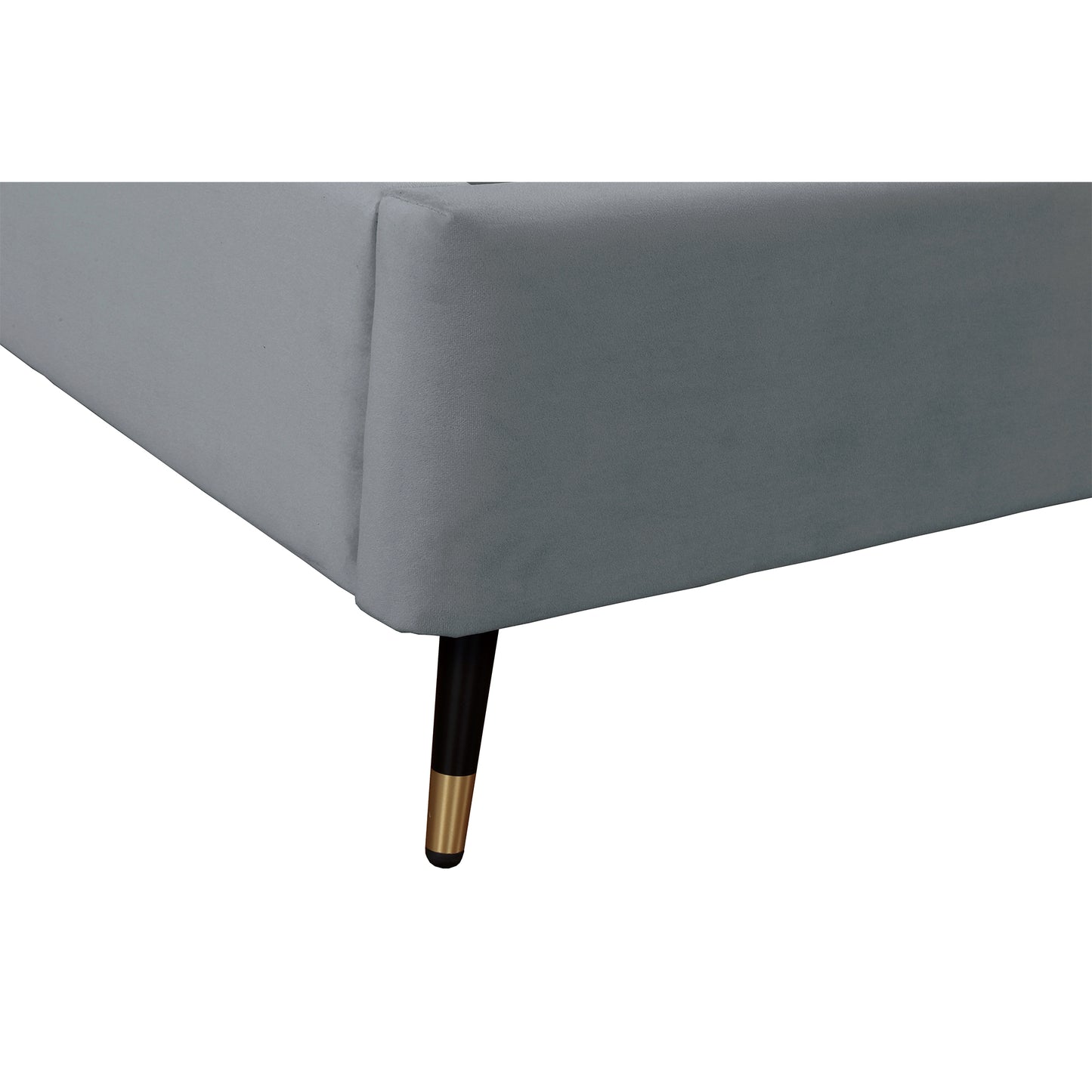 Manhattan Comfort Crosby Modern Twin-Size Upholstered Velvet Bedframe and Headboard in Grey BD009-TW-GY
