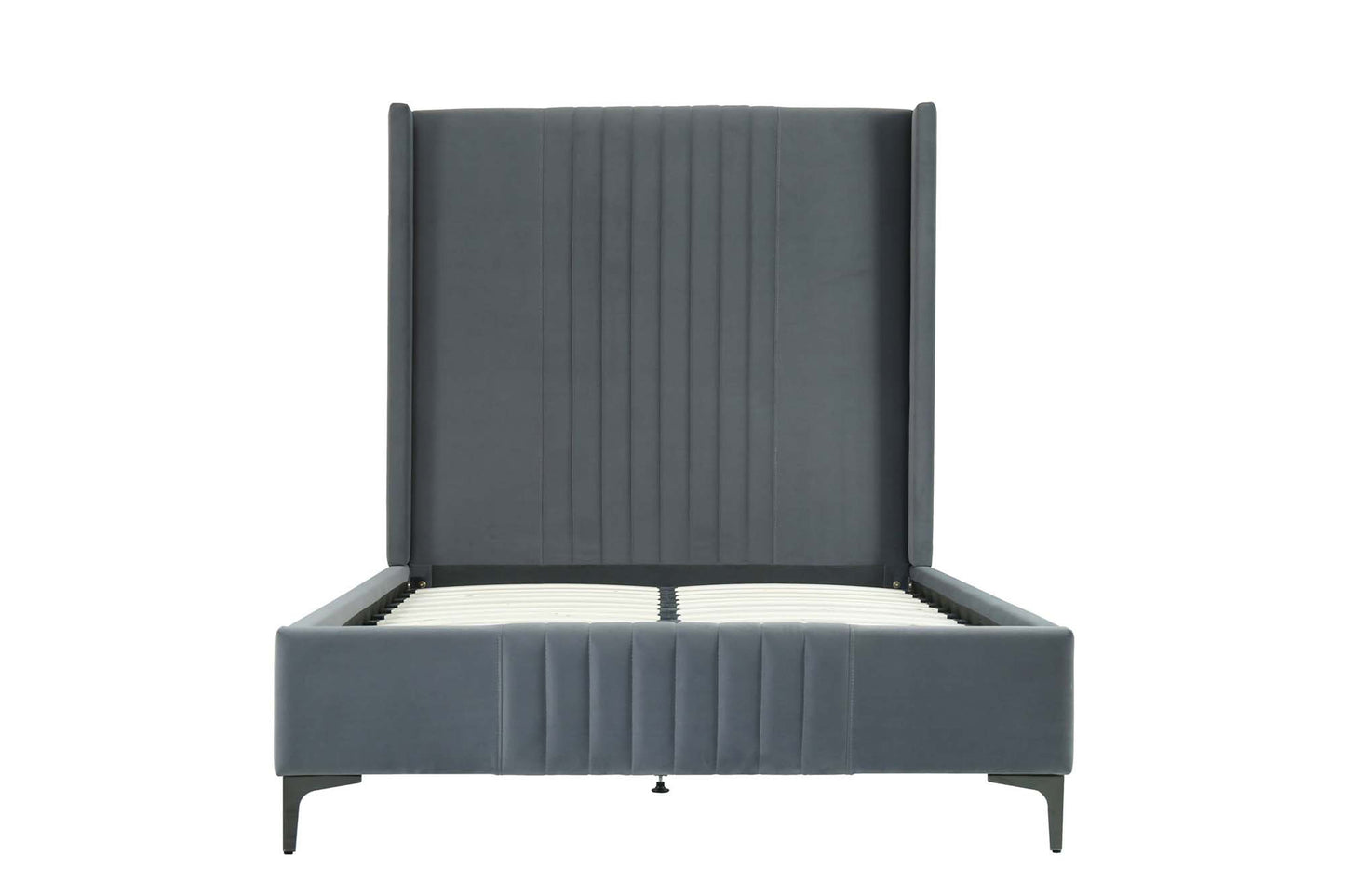 Manhattan Comfort Promenade Mid-Century Modern Velvet Upholstered Bed