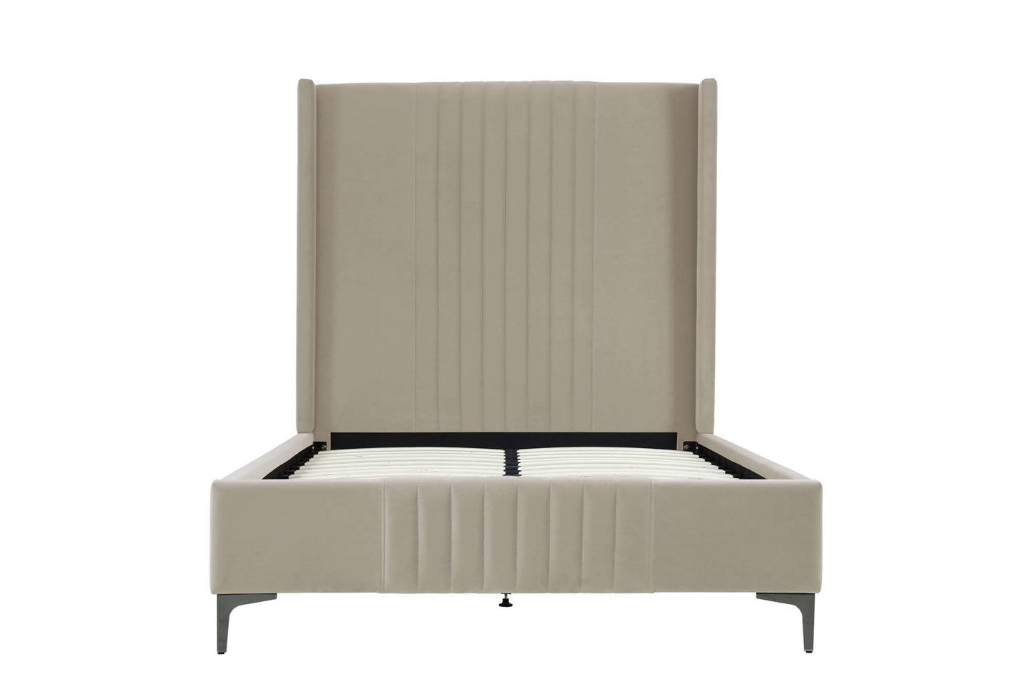 Manhattan Comfort Promenade Mid-Century Modern Velvet Upholstered Bed