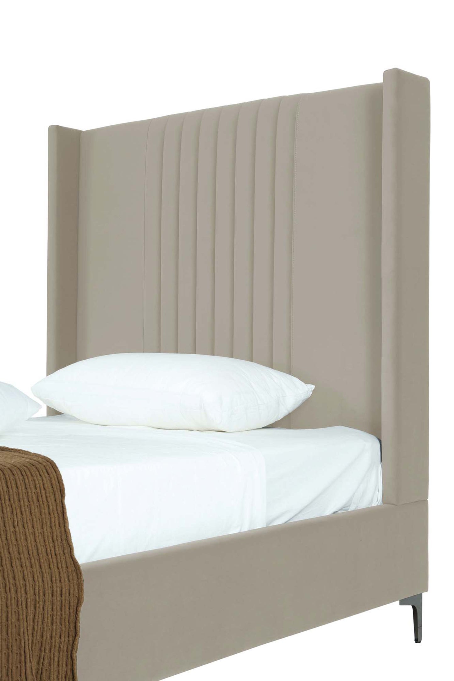 Manhattan Comfort Promenade Mid-Century Modern Velvet Upholstered Bed