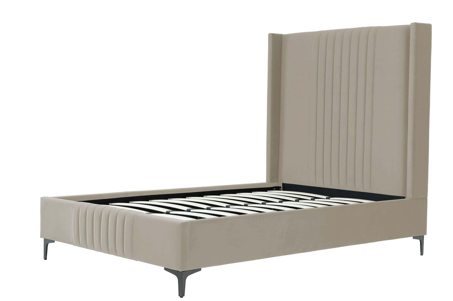 Manhattan Comfort Promenade Mid-Century Modern Velvet Upholstered Bed