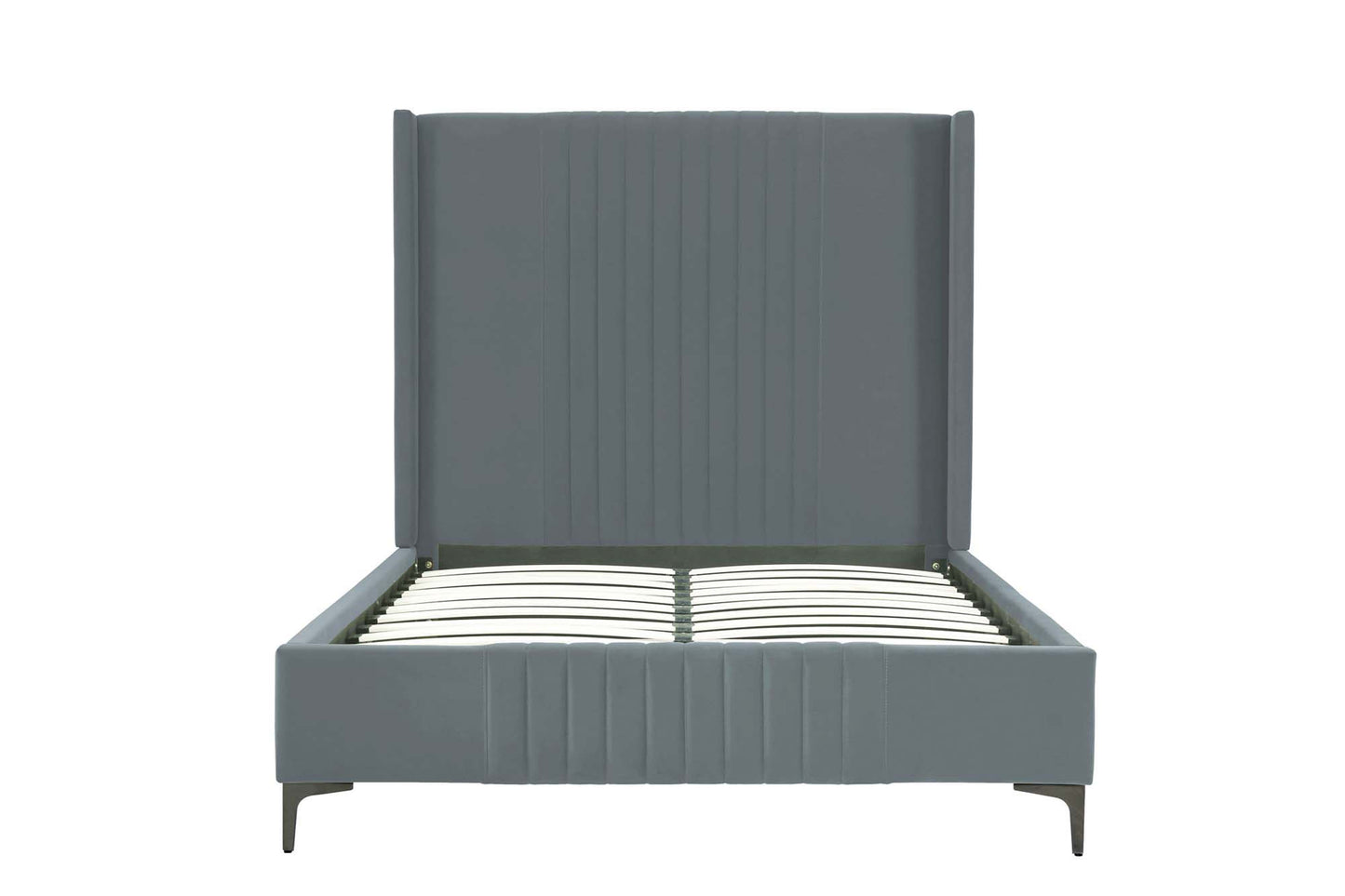 Promenade Mid-Century Modern Upholstered Velvet Full Bed in Gray BD010-FL-GY