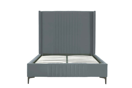 Promenade Mid-Century Modern Upholstered Velvet Full Bed in Gray BD010-FL-GY