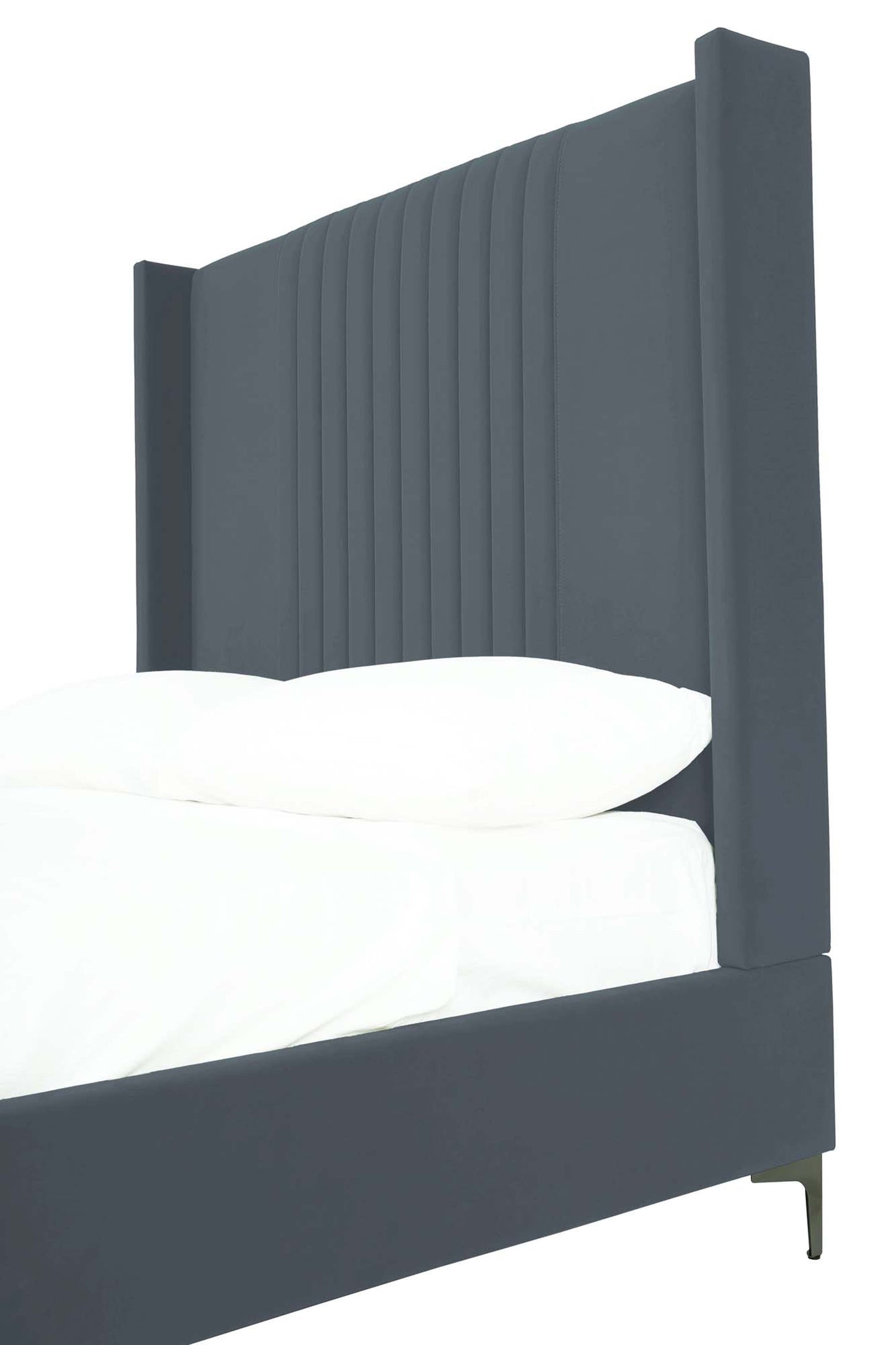 Promenade Mid-Century Modern Upholstered Velvet Full Bed in Gray BD010-FL-GY