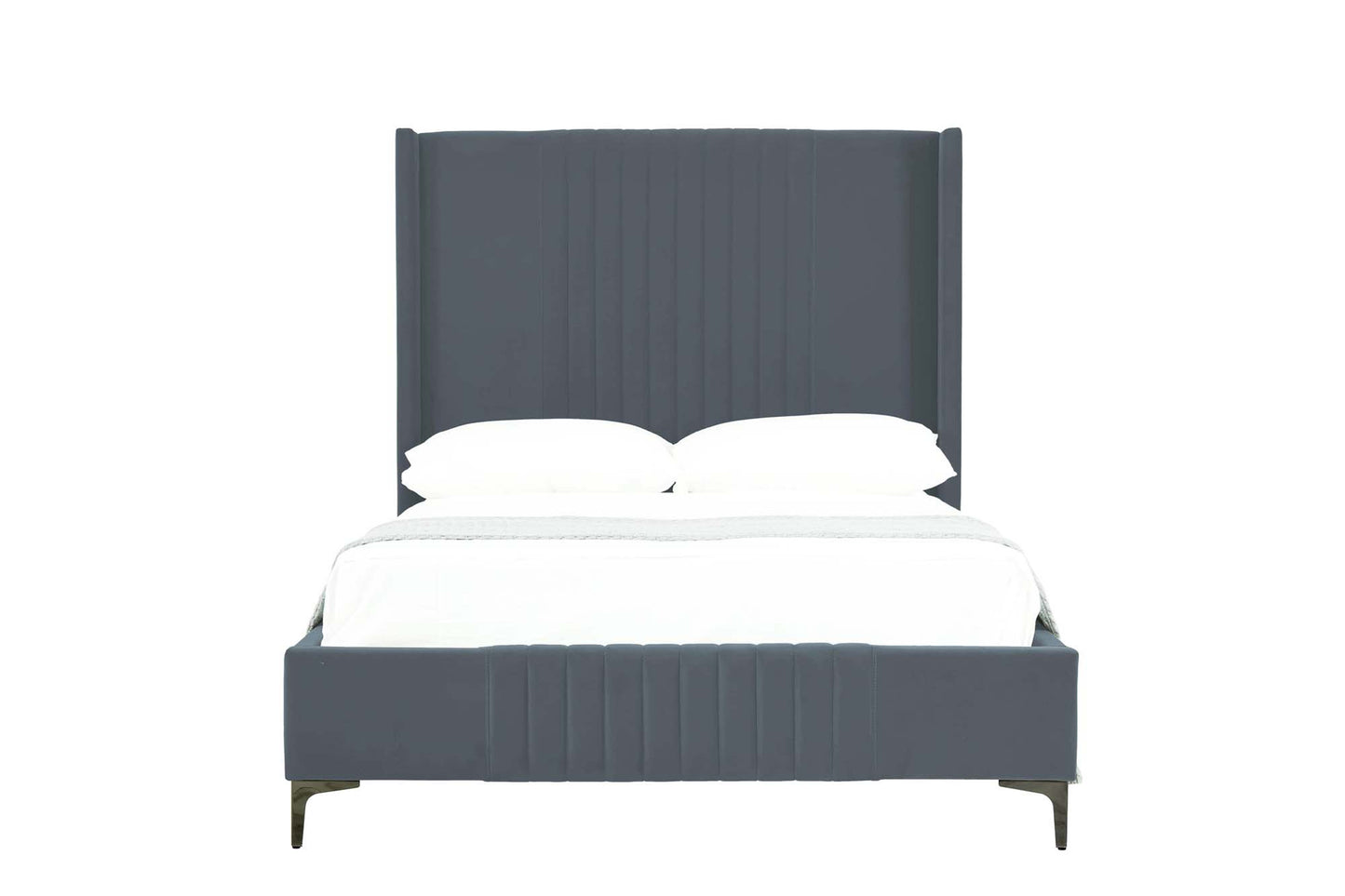 Promenade Mid-Century Modern Upholstered Velvet Full Bed in Gray BD010-FL-GY