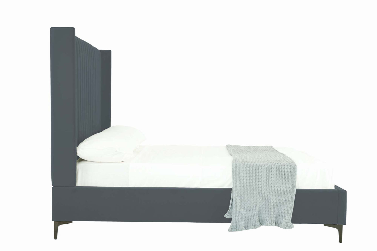 Promenade Mid-Century Modern Upholstered Velvet Full Bed in Gray BD010-FL-GY