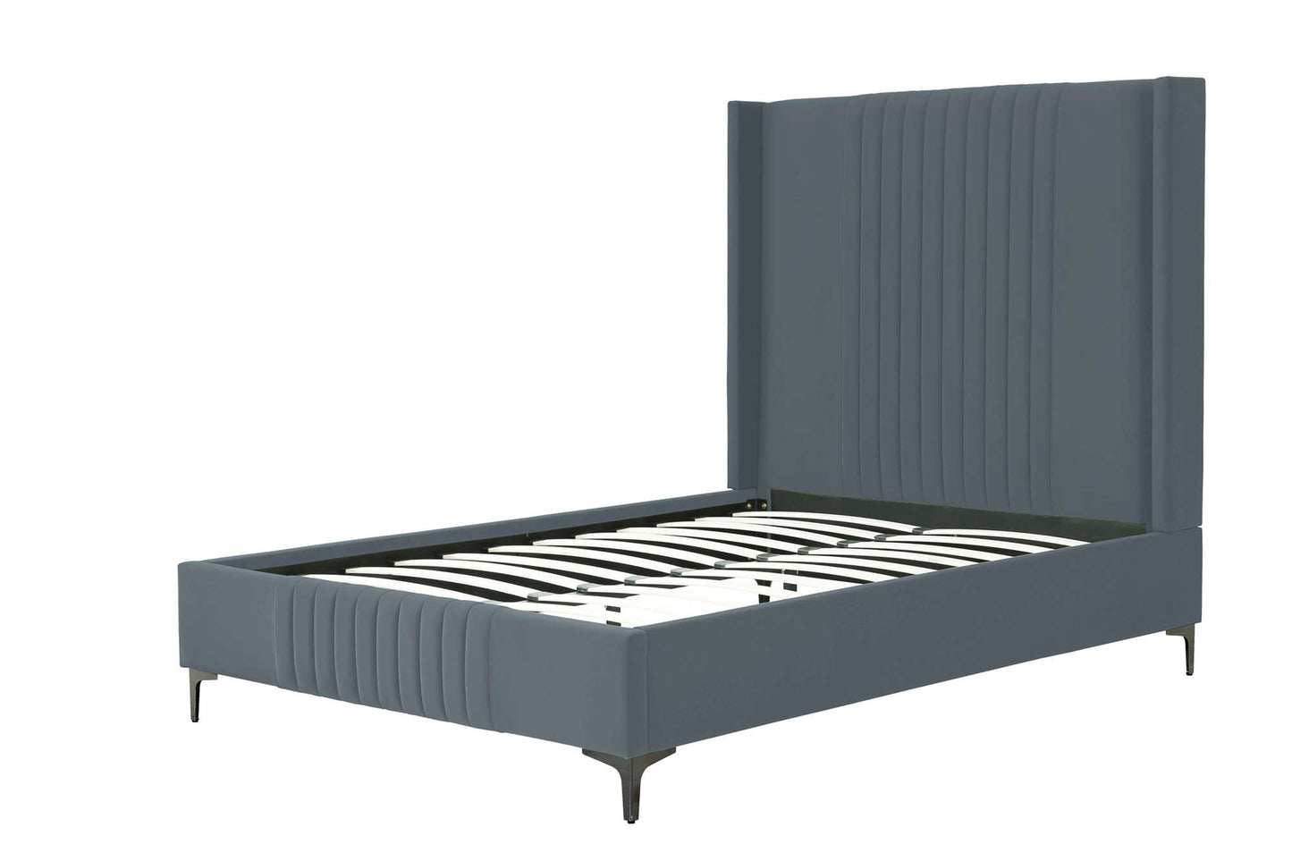 Promenade Mid-Century Modern Upholstered Velvet Full Bed in Gray BD010-FL-GY