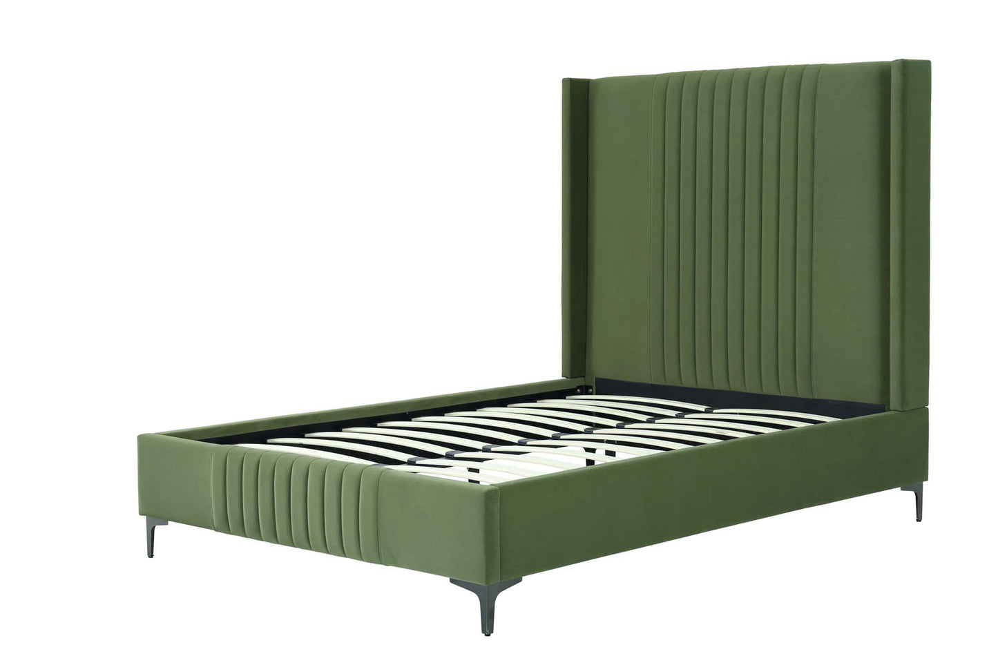 Manhattan Comfort Promenade Mid-Century Modern Velvet Upholstered Bed