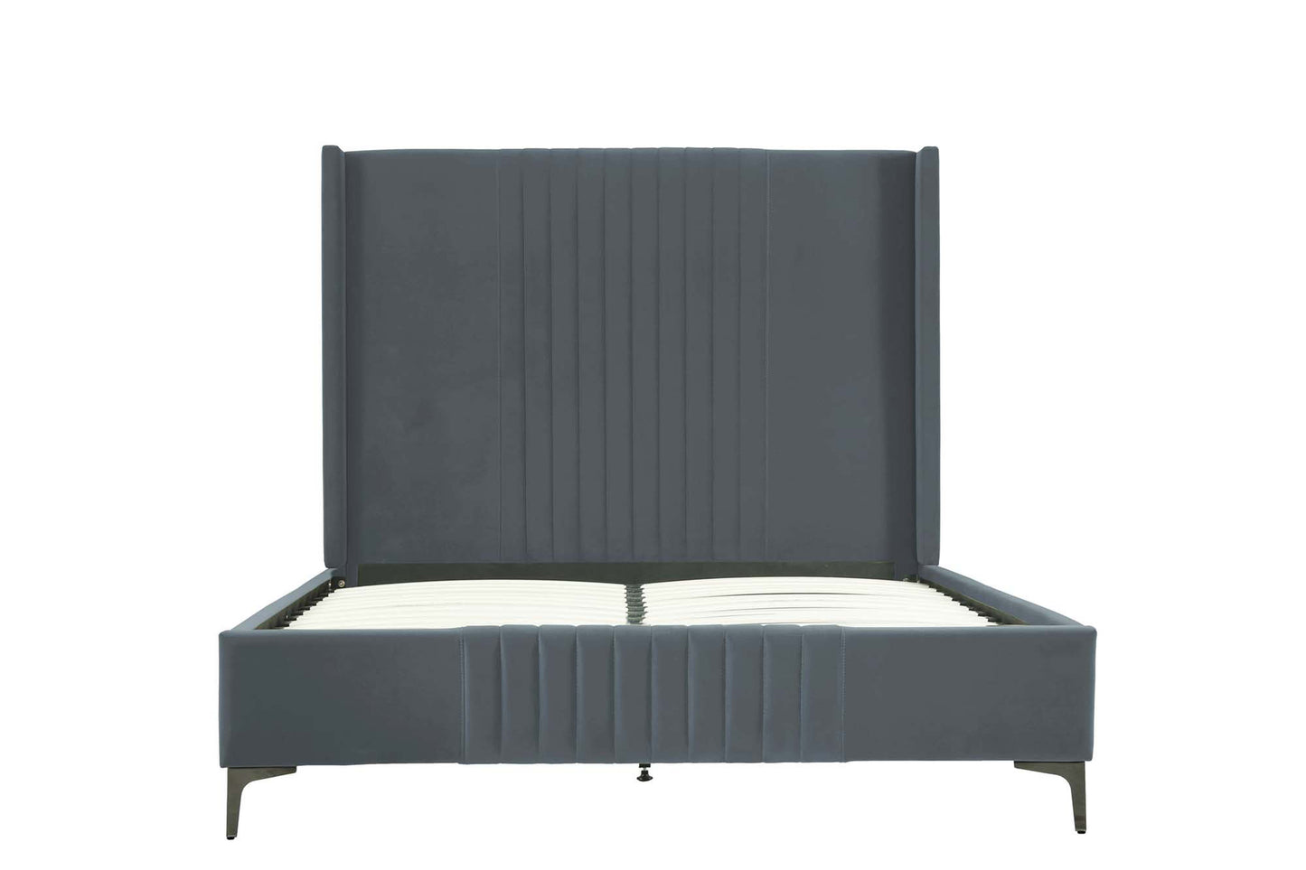 Manhattan Comfort Promenade Mid-Century Modern Velvet Upholstered Bed