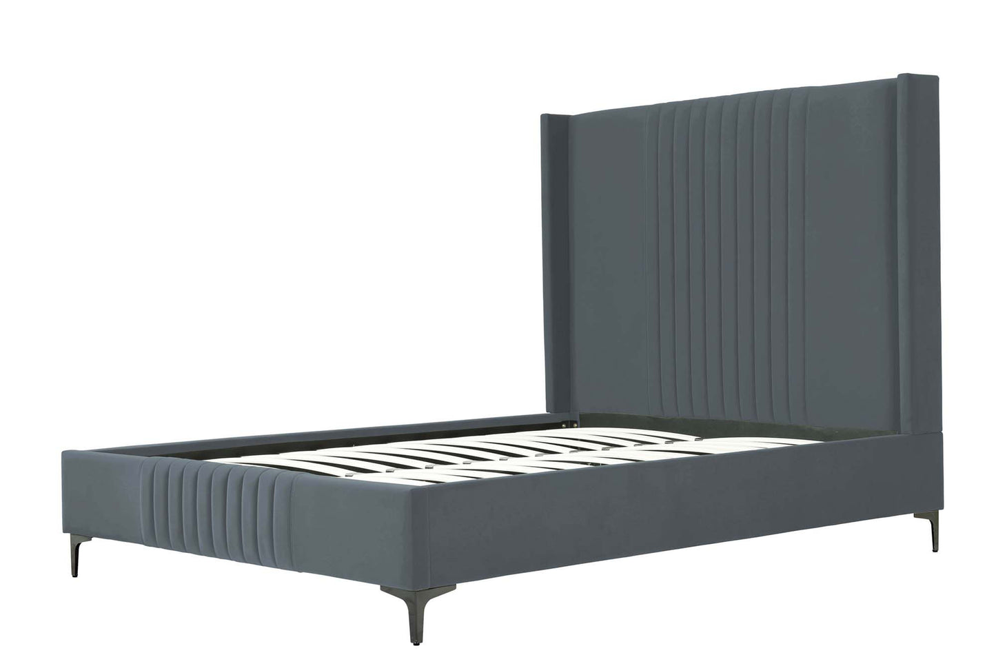 Manhattan Comfort Promenade Mid-Century Modern Velvet Upholstered Bed