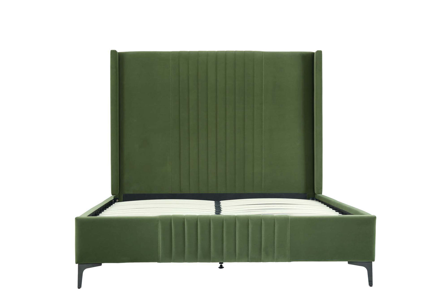 Manhattan Comfort Promenade Mid-Century Modern Velvet Upholstered Bed