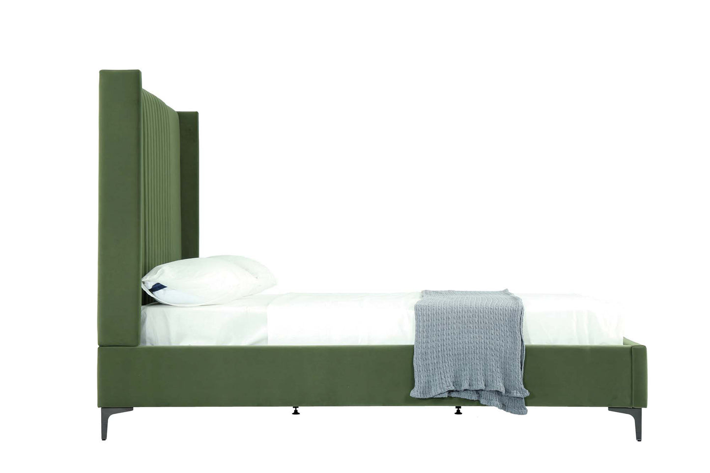Manhattan Comfort Promenade Mid-Century Modern Velvet Upholstered Bed