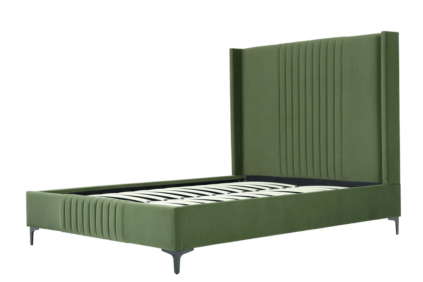 Manhattan Comfort Promenade Mid-Century Modern Velvet Upholstered Bed