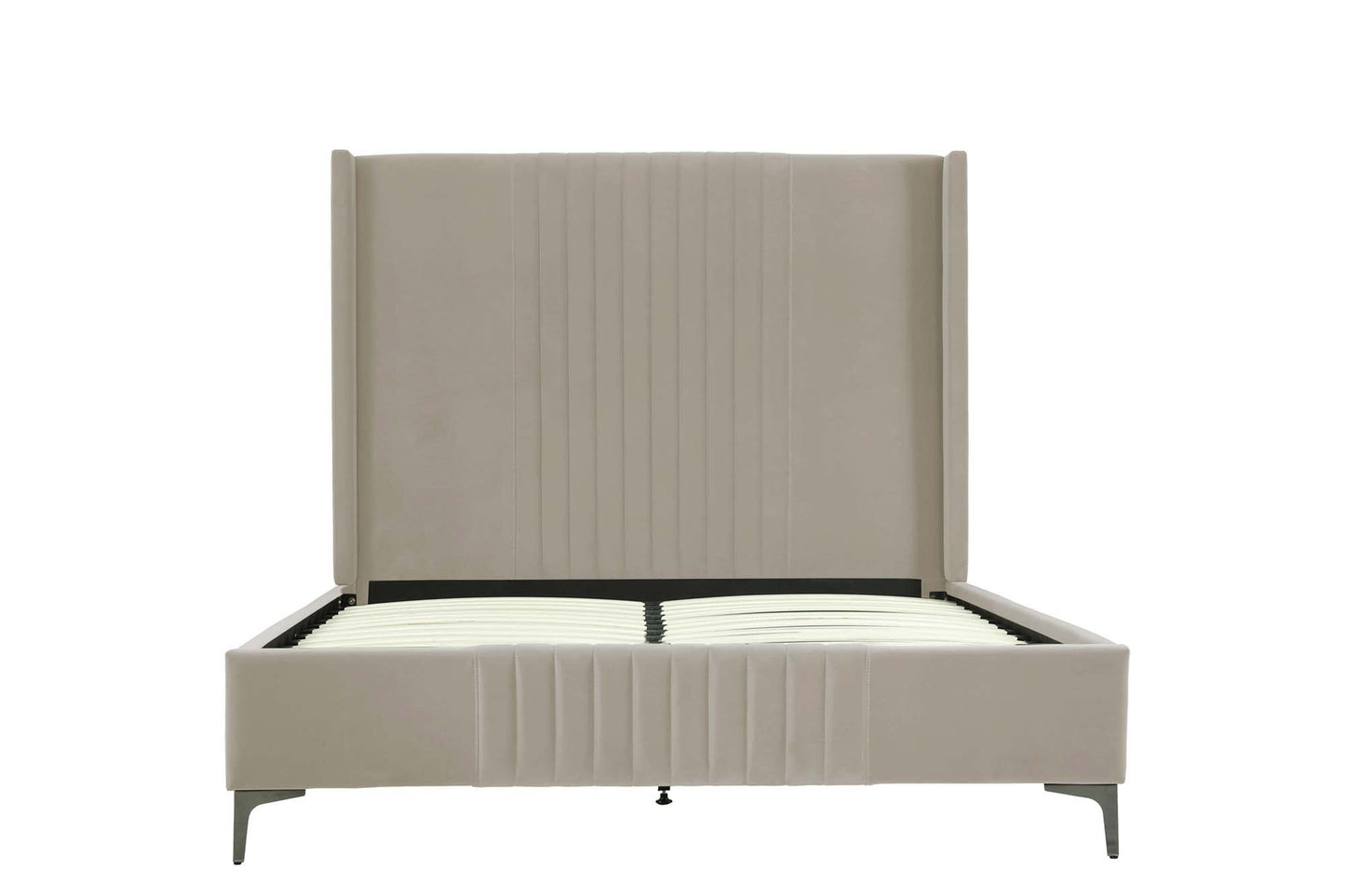 Manhattan Comfort Promenade Mid-Century Modern Velvet Upholstered Bed