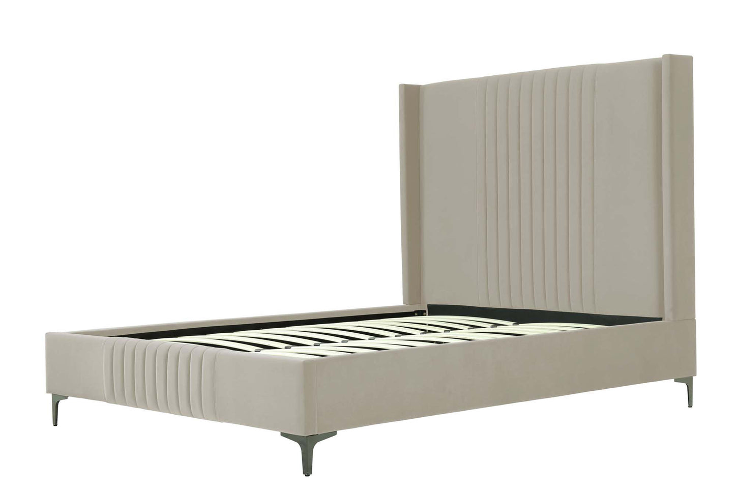 Manhattan Comfort Promenade Mid-Century Modern Velvet Upholstered Bed