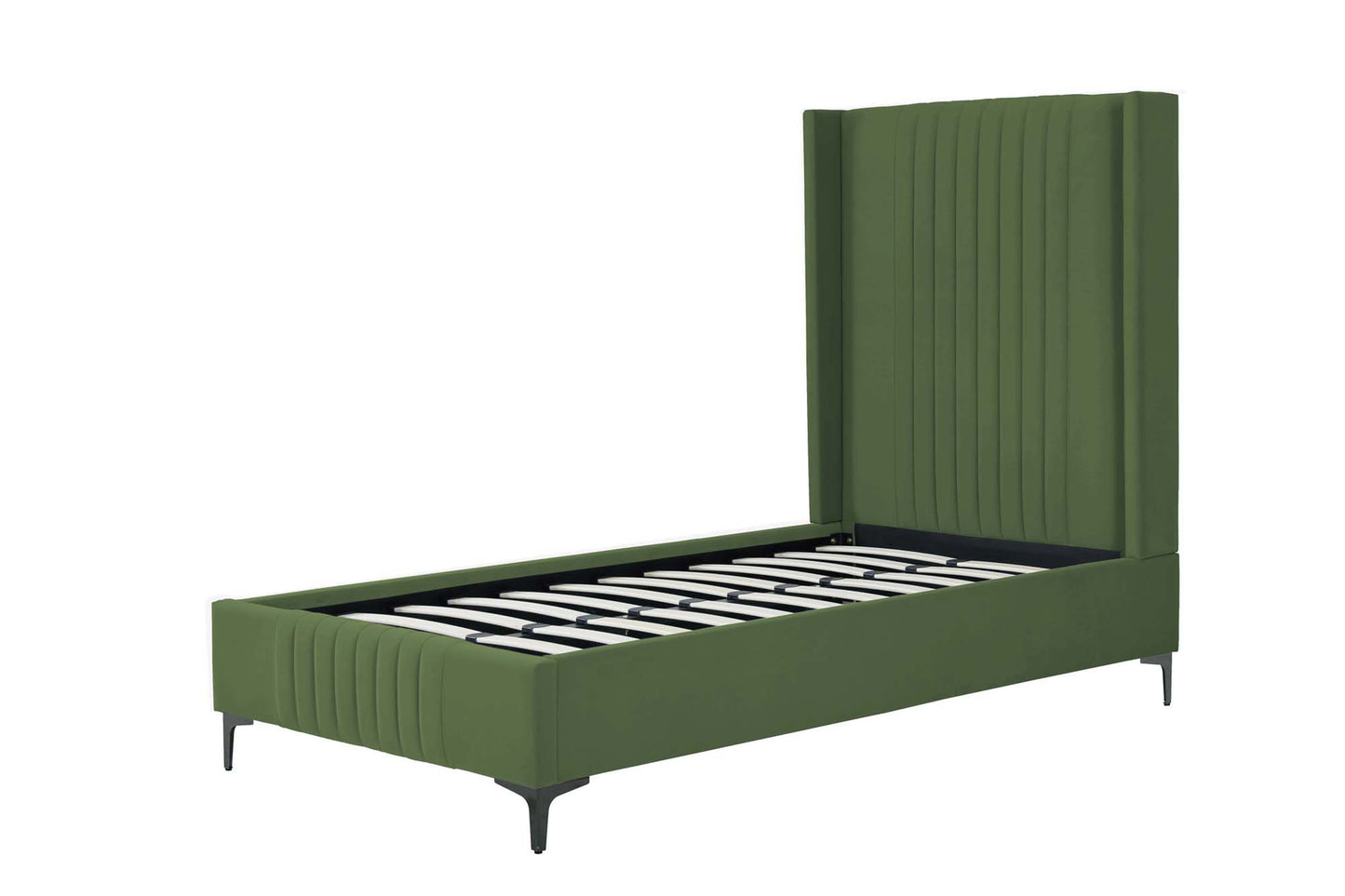 Manhattan Comfort Promenade Mid-Century Modern Velvet Upholstered Bed