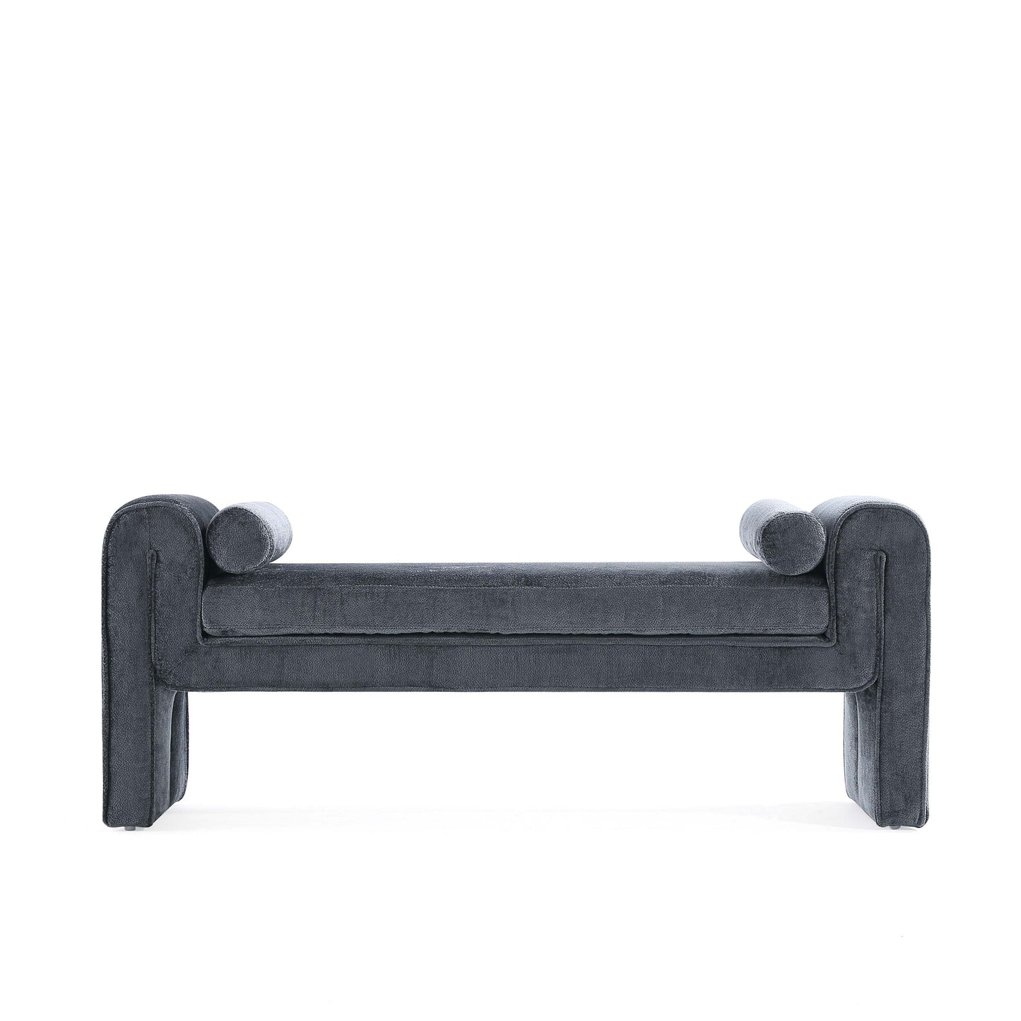 Concord Modern Glam Chenille Accent Bench in Black BE001-BK
