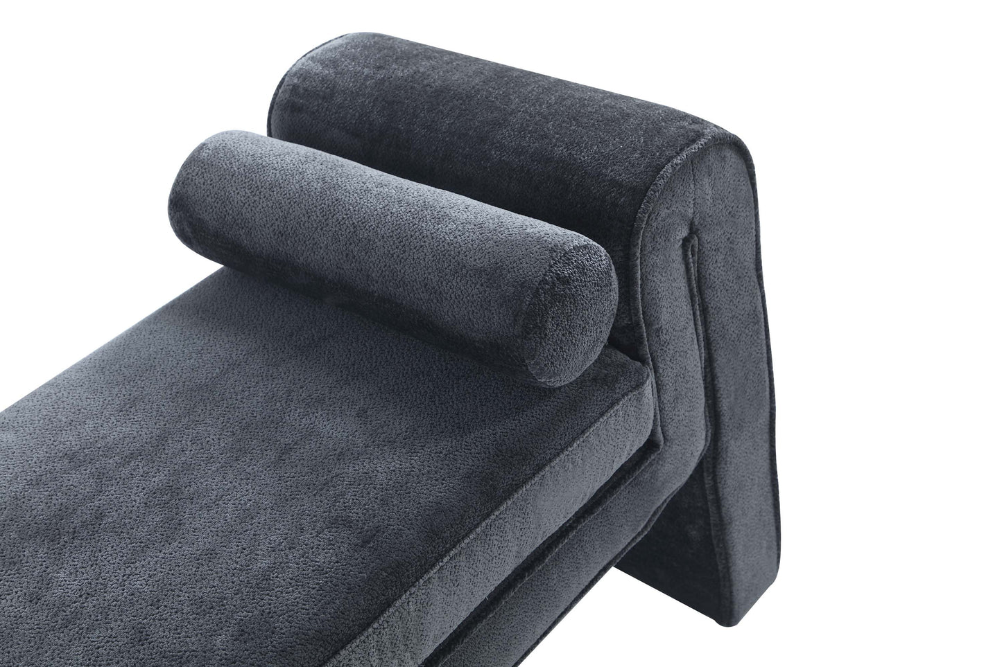 Concord Modern Glam Chenille Accent Bench in Black BE001-BK