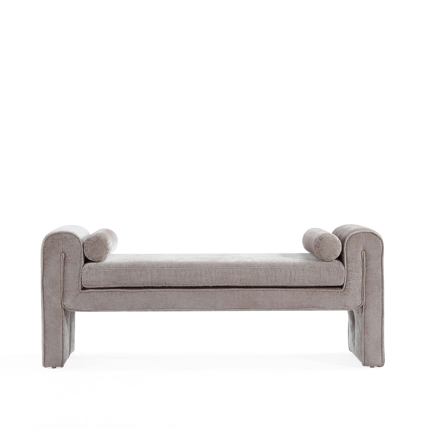 Concord Modern Glam Chenille Accent Bench in Dove BE001-DO